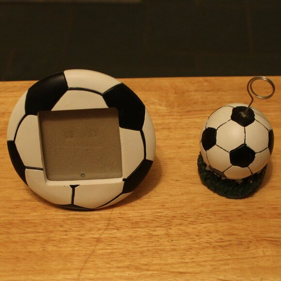 Porcelain Soccer Ball Picture Frame and note/picture holder - Picture 1 of 3
